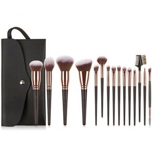 Ensemble de pinceaux de maquillage professionnels pour fond de teint, sourcils et fard à paupières, 15 pièces, kit de pinceaux cosmétiques avec manche en bois, outils de maquillage essentiels - Product Image 6
