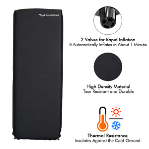 KingGear 야외 폼 캠핑 매트리스 자기 팽창 슬리핑 패드 매트 담요 방수 경량 슬리핑 캠핑 매트 - Product Image 6