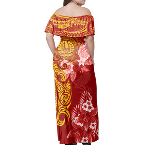 Jupe longue moulante élégante 2026 pour usage quotidien, vente en gros, marque privée, motif fleurs de Plumeria longues à l'épaule style <span class=keywords><strong>Tahiti</strong></span>, longueur ras du sol, usage quotidien - Product Image 4