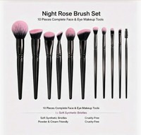 DailyQueen 10Pcs Kuas Makeup Nano Hitam Pink Gagang Kayu Premium Set Kuas Foundation & Concealer Logo Dapat Disesuaikan