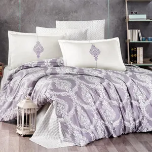 7PC Modern Jacquard King size Quilt Bedding Comforter Sets for home use Embroidery Duvet Set