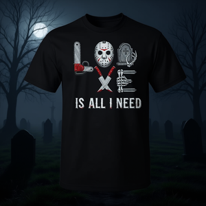 T-shirt à manches courtes pour femme avec motif d'horreur d'Halloween Love Is All I Need - Product Image 3