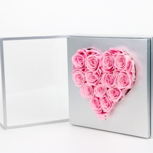 กล่องอะคริลิครูปหัวใจที่เก็บรักษาไว้ใหม่จัดดอกไม้ของขวัญที่เก็บรักษาไว้กุหลาบสำหรับวันวาเลนไทน์ - Product Image 4