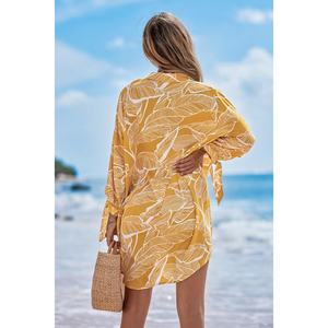 Blusa Hawaiana Floral de Manga Larga con Cuello en V y Lazos en los Puños, Estilo Tropical, Modelo Más Vendido - Product Image 5