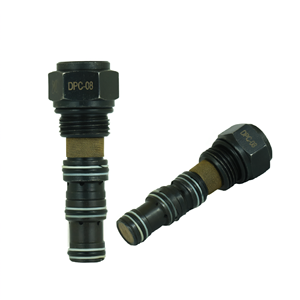 Válvula de Bloqueo Hidráulica DPC-08 de Doble Acción, Válvula de Cartucho Roscada en Línea de Acero para Maquinaria Industrial - Product Image 1