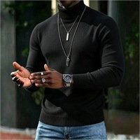 RNSHANGER Nouveau Pull Col Roulé Tricoté Couleur Unie pour Homme – Haut Décontracté Chaud à Col Haut, Vêtement d'Extérieur Tricoté pour l'Hiver