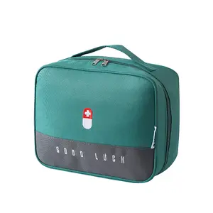 Customizable Waterproof Fabric Medicine Cabinet Storage Box First Aid Kit Portable Travel Bags Thickened Layered Medicine Box