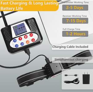 Système de clôture sans fil pour chien Clôture électrique avec grand écran LCD Collier de dressage <span class=keywords><strong>portable</strong></span> pour chien Signal 2.4G Murs pénétrants - Product Image 4