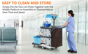 Chariot commercial de nettoyage d'hôtel avec six roues pour le ménage et le nettoyage de véhicule - Product Image 4