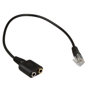 Conector RJ9 a 2 cables convertidores Jack de 3,5mm para auriculares de ordenador PC a <span class=keywords><strong>Avaya</strong></span> 1600 9600 20cm - Product Image 6