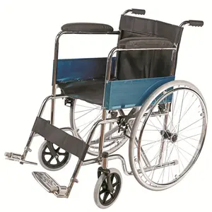 Rehabilitation Therapy Supplies Wheel Chair Healthcare Supply Folding Chromed plate Steel Manual Wheelchairs for Elderly