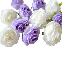 Boutonnières florales roses, corsages de poignet, têtes de fleurs en soie embossées à la main pour décoration DIY - Accessoires en gros pour fleurs de gâteau