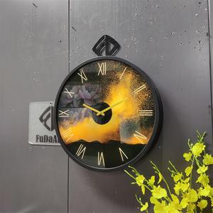 Reloj de Pared de Diseño de <span class=keywords><strong>Hierro</strong></span> de Lujo Art Deco Minimalista Moderno de 45 CM con Luz Nocturna LED para Decoración del Hogar, Dropshipping DDP - Product Image 6