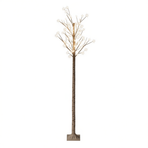 Árbol de Navidad de 7 pies con luces LED blancas frías, 220 LED, iluminación festiva para interiores y exteriores para la temporada navideña - Product Image 1