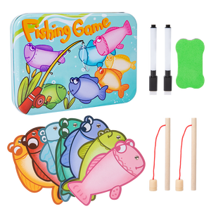 Nouveaux jouets en bois éducatifs, <span class=keywords><strong>jeu</strong></span> de pêche magnétique d'animaux, bricolage, ficelle pour enfants et tout-petits, jouet de pêche inspiré de Montessori - Product Image 1