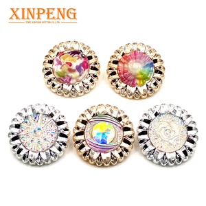 Shank Round <strong>Buttons</strong> Fancy Glossy Metal Plastic <strong>Flower</strong> Rose <strong>Gold</strong> <strong>Button</strong> - Product Image 2