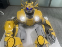 Costumes de robot de carnaval et de cosplay à prix abordable, populaires Nanchi, jaunes et bleus, pour spectacles, avec LED et pour marcheurs sur échasses