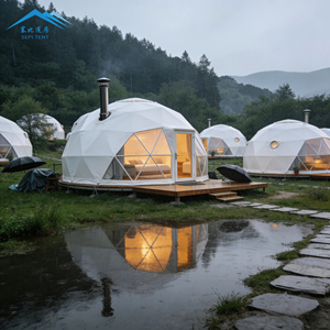 Camere d'Albergo Modulari Prefabbricate Casa Igloo da Giardino Tenda a Cupola Geodetica 6m 7m 8m <span class=keywords><strong>per</strong></span> Resort <span class=keywords><strong>Glamping</strong></span> - Product Image 3