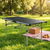 Mesa Plegable de Aleación de Aluminio con Altura Ajustable para Acampar, Pescar, Hacer Picnic y Viajar al Aire Libre