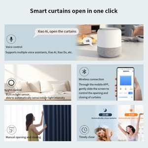 Smart Curtain Motor Electric With Voice Control Built In Battery White Track Free Installation Remote Control For Home - Product Image 5