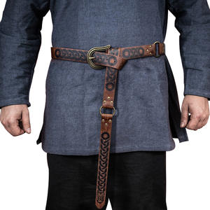 Ceinture médiévale pour homme en cuir gaufré, ceinture viking, ceinture de guerrier Valhalla, ceinture de <span class=keywords><strong>chevalier</strong></span>, accessoires anciens - Product Image 1