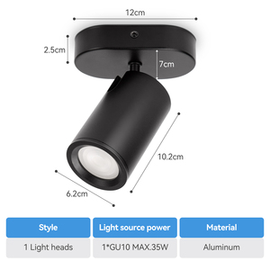 Aigostar moderna lampada da soffitto regolabile nero uso interno Gu10 Base faretti moderni faretti regolabili per uso interno - Product Image 4