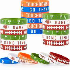 Bracelet promotionnel personnalisé tendance en silicone imperméable, imprimé par transfert thermique, thème Noël football, motif art populaire, pour marque sportive - Product Image 4