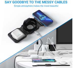 Chargeurs à <span class=keywords><strong>induction</strong></span> à charge rapide Support de <span class=keywords><strong>chargeur</strong></span> sans fil magnétique 3 en 1 pour <span class=keywords><strong>iPhone</strong></span> <span class=keywords><strong>12</strong></span>/13 Watch AirPods - Product Image 4