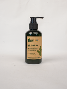 แชมพูและครีมอาบน้ำ 2 in 1 สูตรสมุนไพร สำหรับทุกสภาพผิว สารสกัดจากกระบองเพชรธรรมชาติ กลิ่นเปปเปอร์มินต์ ทำความสะอาดล้ำลึก 150 มล. เวียดนาม - Product Image 3