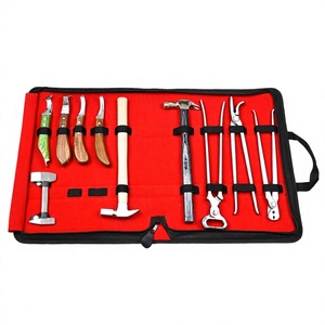 Kit d'outils de fermeur professionnel en acier inoxydable durable : Couteau à sabots, Pince à clincher, Extracteurs de clous, Pince coupante, Marteau à sabots, Tamponneur pour chevaux - Product Image 1