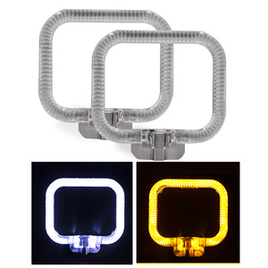 ไฟวิ่งกลางวัน LED สี่เหลี่ยม 1.5 นิ้ว สีเหลือง สำหรับดัดแปลงรถยนต์ พร้อมเลนส์แบบลำแสงคู่ 12 โวลต์ - Product Image 4