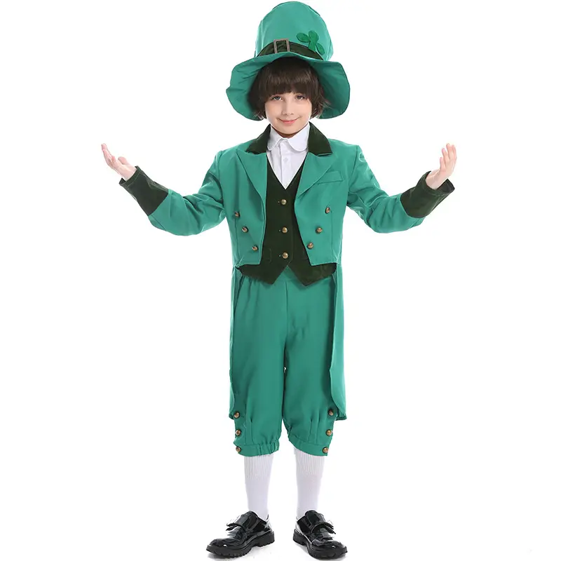 Halloween rave St. Patrick's Day Irish goblin boys perform party costumes
