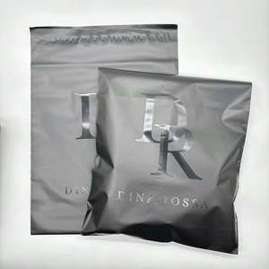 Enveloppes d'expédition en polymailleur biodégradable noir mat avec logo personnalisé, sacs d'expédition pour vêtements, sacs d'emballage pour vêtements - Product Image 1
