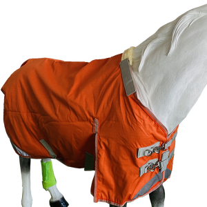 Китай, 1200d, размер Великобритании, оранжевый Рипстоп, устойчивый конский ковер, зима, от дождя и ветра, со съемной шеей - Product Image 5