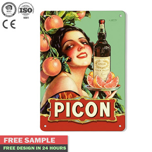 Nouvelle conception 2026 Décoration murale par sublimation, Plaque métallique en fer blanc vintage avec impression UV amusante, thème boisson et vin, faible MOQ, pour bars et clubs, Affiche en fer blanc - Product Image 1