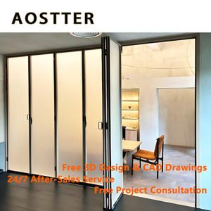 Porte pliante en aluminium AOSTTER avec verre réfléchissant teinté, protection solaire, profil anti-UV pour <span class=keywords><strong>climats</strong></span> désertiques - Product Image 2