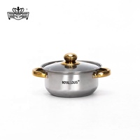 Grande Promotion Ensemble de Batterie de Cuisine Africain Style 12 Pièces en Acier Inoxydable avec Bouilloire Poignée Dorée Ustensiles de Cuisine