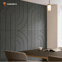 Panel Acústico Esculpido en Curva Alternante de 1200x2400mm, Panel de Pared de Fieltro de Poliéster Grabado por CNC de Alta Densidad para Oficina Ejecutiva