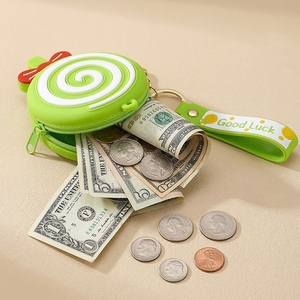 Porte-monnaie rond en silicone avec logo personnalisé, motif monstre moche 3D kawaii, dessin animé, porte-clés, rangement pour écouteurs, cadeau pour enfants, vente en gros - Product Image 3
