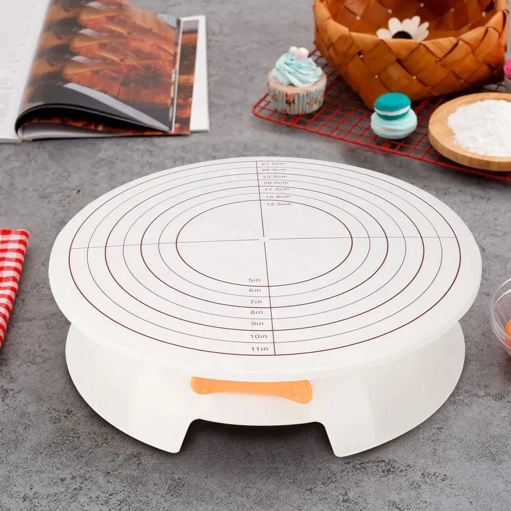 Keuken Bakken Rotary Revolving Schakelaar Ontwerp Antislip Ronde Plastic Fabrikanten Verkoop Draaitafel Voor Cake Decorating