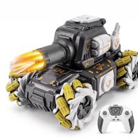 Ferngesteuertes App-basiertes Panzer-Auto-Spielzeug für Kinder Multifunktionales Schießspielzeug 360-Grad-Rotation 2,4G 9-Kanal Sprüh-RC-Stunt mit USB-Kabel