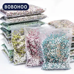 BOBOHOO Wholesale Colorful Silver Base Bling Decoration Loose Rhinestones Resin Resin Rhinestones for Tumbler & Garment Use