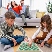Ensemble de jeux de société en bois 7-en-1 de luxe fait main, combo de jeux de table pour enfants et adultes, jeux classiques portables pour les voyages et les jeux à domicile