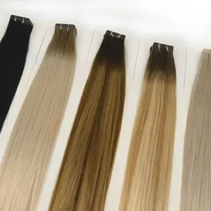 Europese Dubbel Getekende Russische Menselijke Haarband Haarverlenging, Hoge Kwaliteit Natuurlijke Remy Tape In Haarverlenging