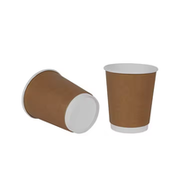 Gobelet en papier kraft brun jetable importé, de qualité alimentaire, imprimé sur mesure, à double paroi pour café chaud