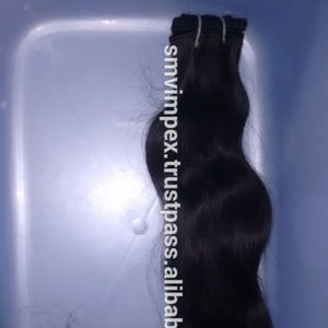 Extensiones de cabello humano natural ondulado 100%, cabello natural liso tejido de cabello crudo de templo indio - Product Image 6