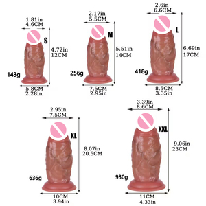 Dildo Realistico, Extra-Large e Spesso - Realizzato in Silicone Liquido a Doppia Densità, con Ventosa per Utilizzo a Mani Libere. - Product Image 6