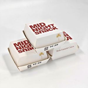 Caja de embalaje biodegradable ecológica para hamburguesas y sushi, caja de papel personalizada para alimentos, cierre magnético para llevar rápido - Product Image 1