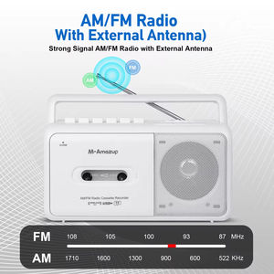 Lecteur de cassettes USB portable BT AM/FM Boombox Stéréo Enregistreur de cassettes Radio d'urgence Lampe de poche Banque d'alimentation Grand haut-parleur - Product Image 6