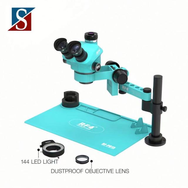 RF4 Microscope RF-7050pro- FO19 360 Degree Rotatable Mobile Repair Digital Trinocular Electronic Microscope for Cell Phone